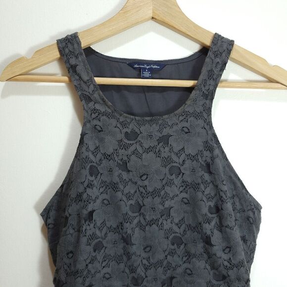 AEO Gray Lace Dress with Rose Gold Ombre - Picture 5 of 11